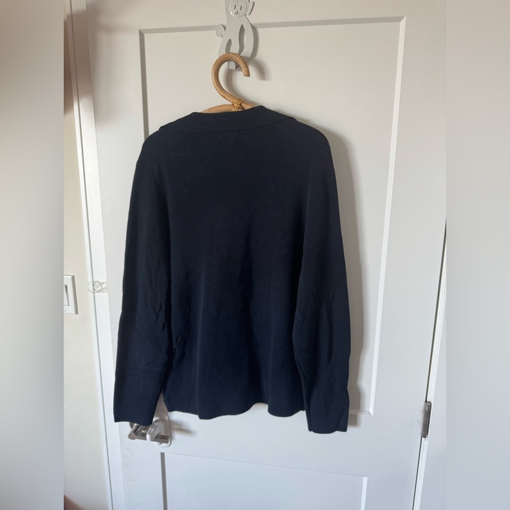 NWT massimo dutti Navy Double-Breasted knit cardigan - Picture 4 of 6